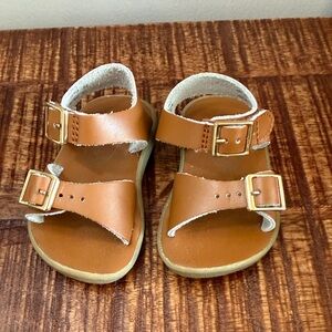 FootMates Kids Brown Double-Buckle Leather Sandals